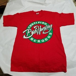 Bah Humbug Certified Scrooge Christmas Vintage 1990's Fruit of the Loom Made USA